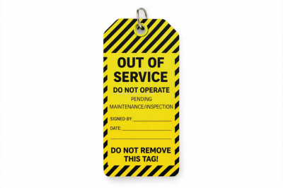 OUT OF SERVICE TAG CAUTION
