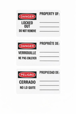 SAFETY PAD LOCK LABEL