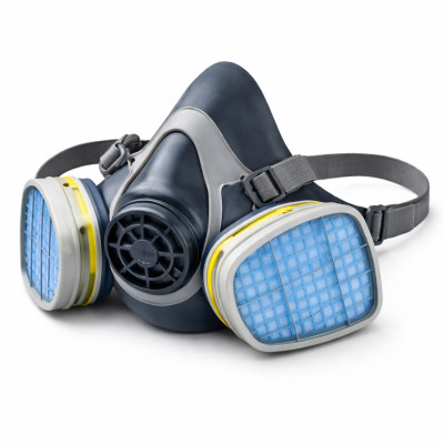 HALF FACE MASK WITH DOUBLE CARTRIDGE -VAULTEX