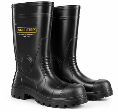 SAFE STEP PVC SAFETY GUMBOOTS ??? STEEL TOE