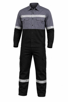 REFLECTIVE WORK WEAR SET (GREY & BLACK)