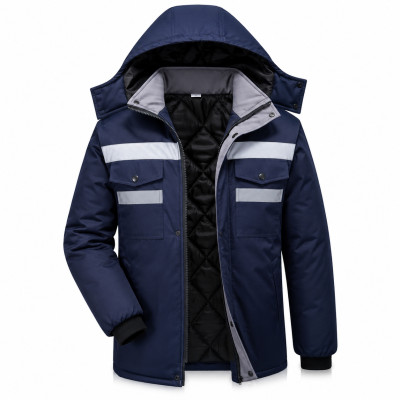 REFLECTIVE WINTER SAFETY JACKET WITH HOOD