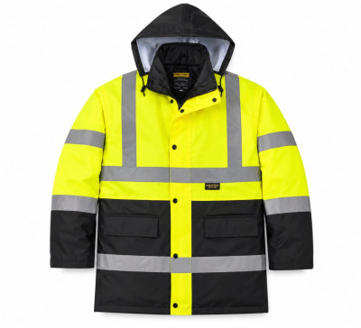 HIGH-VISIBILITY WATERPROOF SAFETY JACKET- SAFETY BOY SIZE 2XL