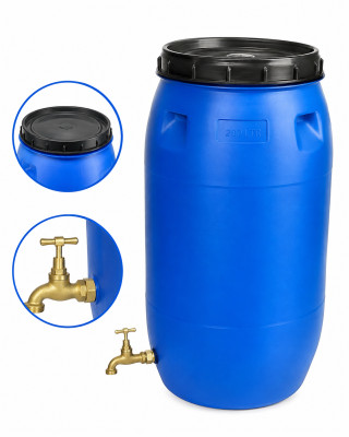 PLASTIC BARREL DRUM WITH TAP