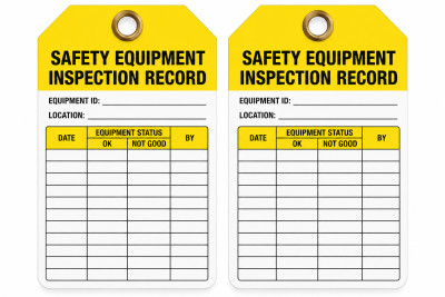 EQUIPMENT INSPECTION TAGS YELLOW
