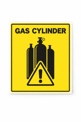 GAS CYLINDER SAFETY SIGN - 50CM X 40CM FOAM BOARD WITH VINYL STICKER